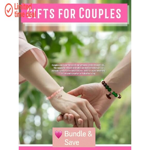 Stretch Bead Bracelet with Rhinestone Charm for Couples Friendship Gifts - Picture 5 of 8